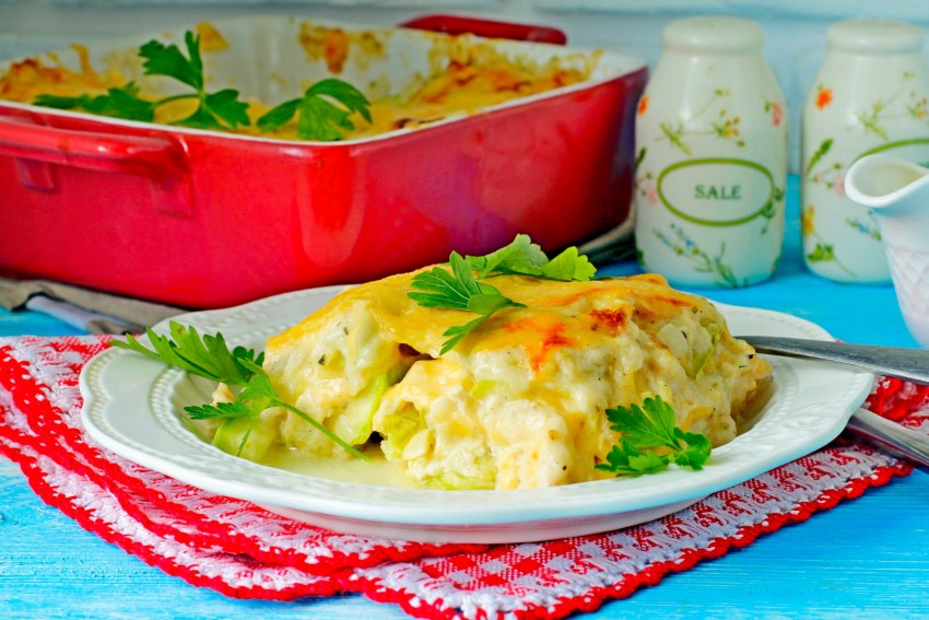 Ленивая лазанья с куриным филе
