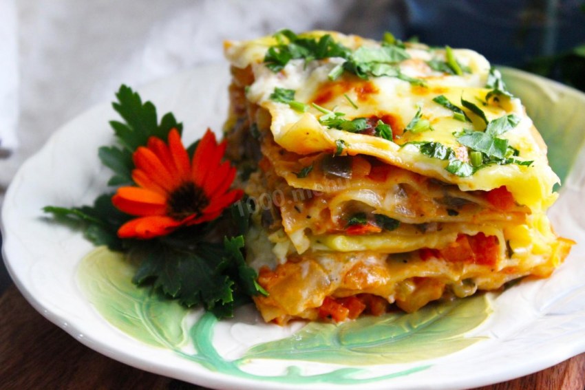 Лазанья с куриным филе