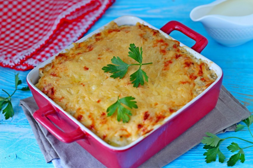 Лазанья из гречки и кабачка