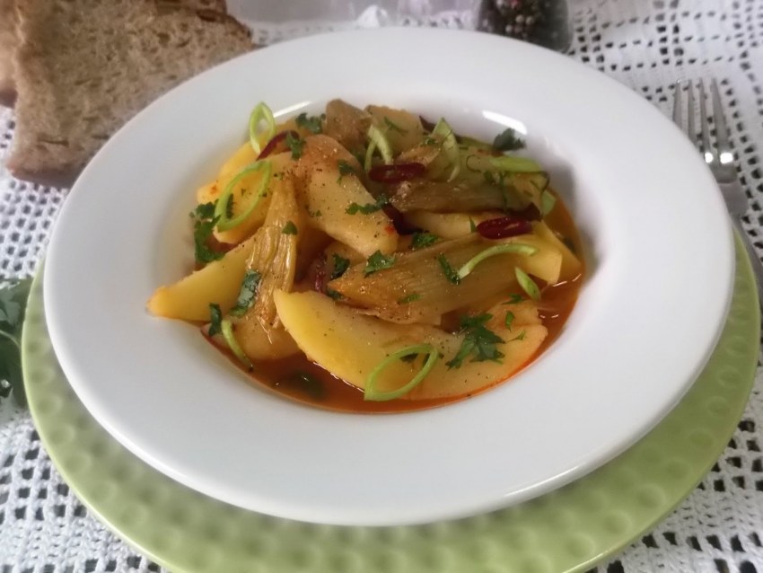 Лук порей и цукини