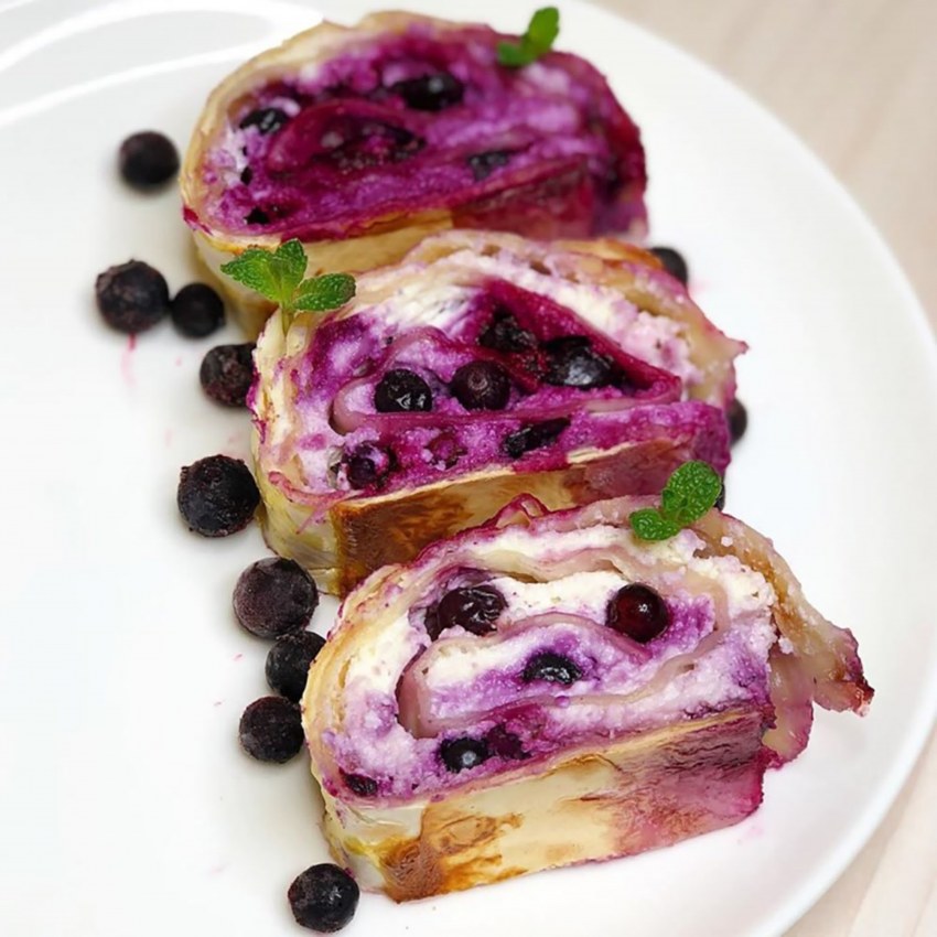 Лаваш с творогом и зеленью