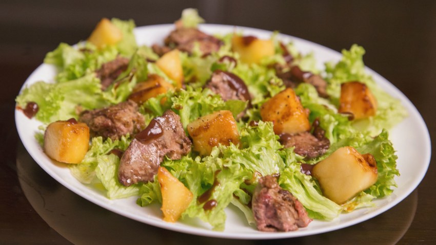 Салат скуринной печенью