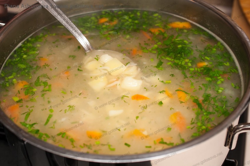 Сырный суп с рисом