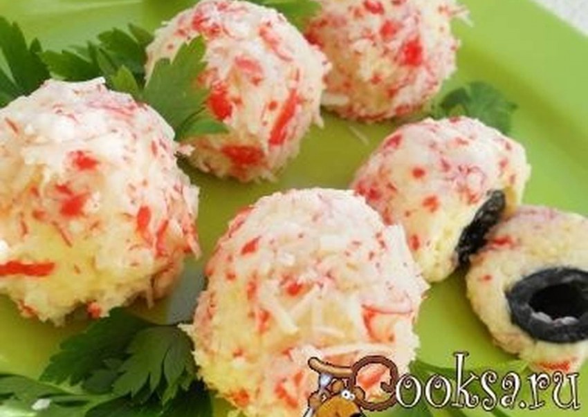 Закуска из крабовых палочек