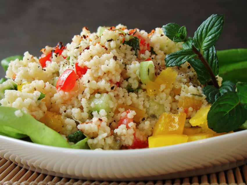 Кус кус с белыми грибами