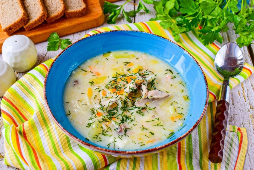 Финская уха из форели со сливками