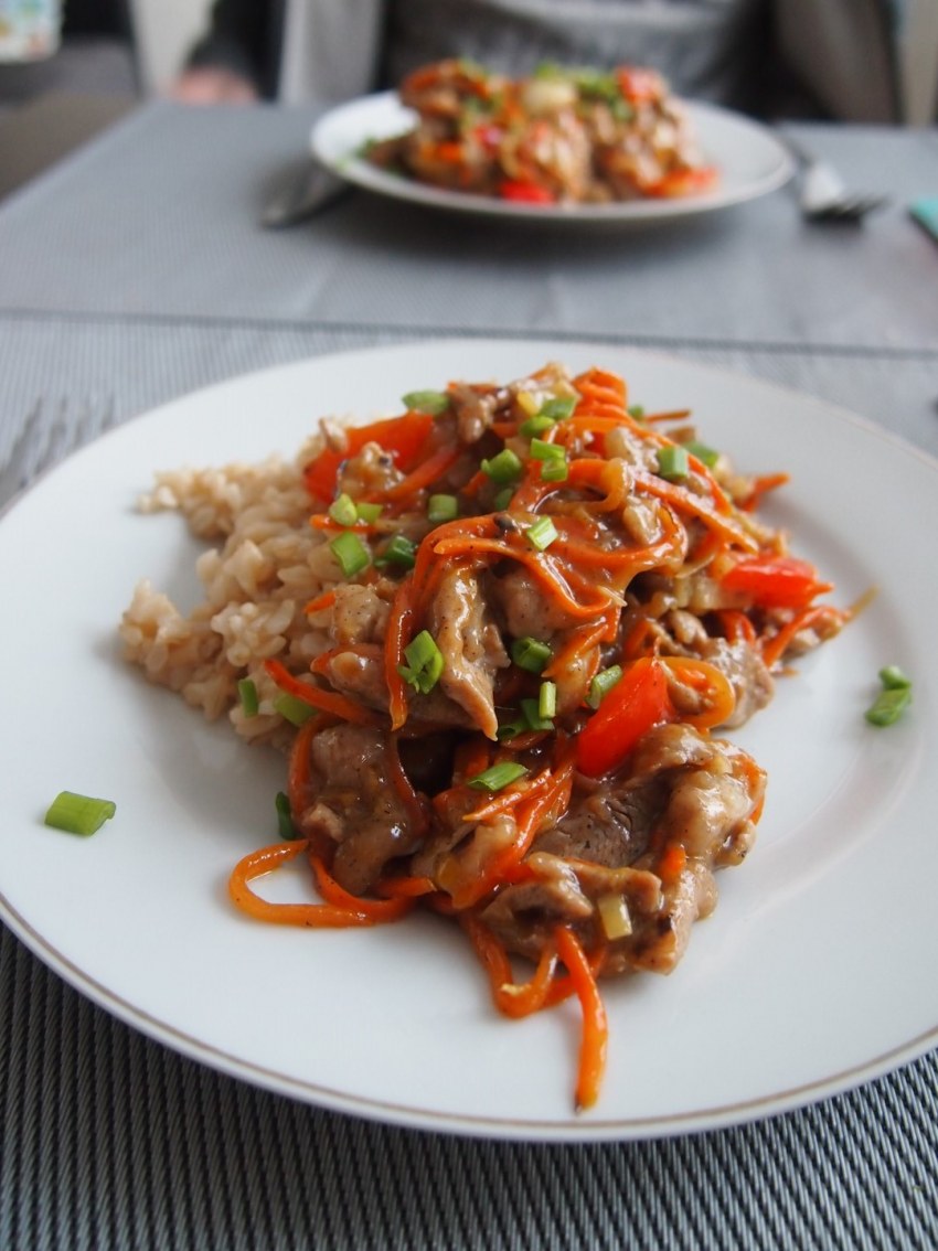 Мясо по-китайски с овощами
