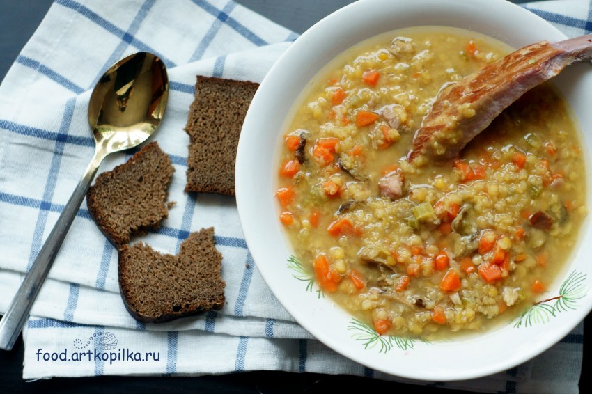 Суп с копченой курицей