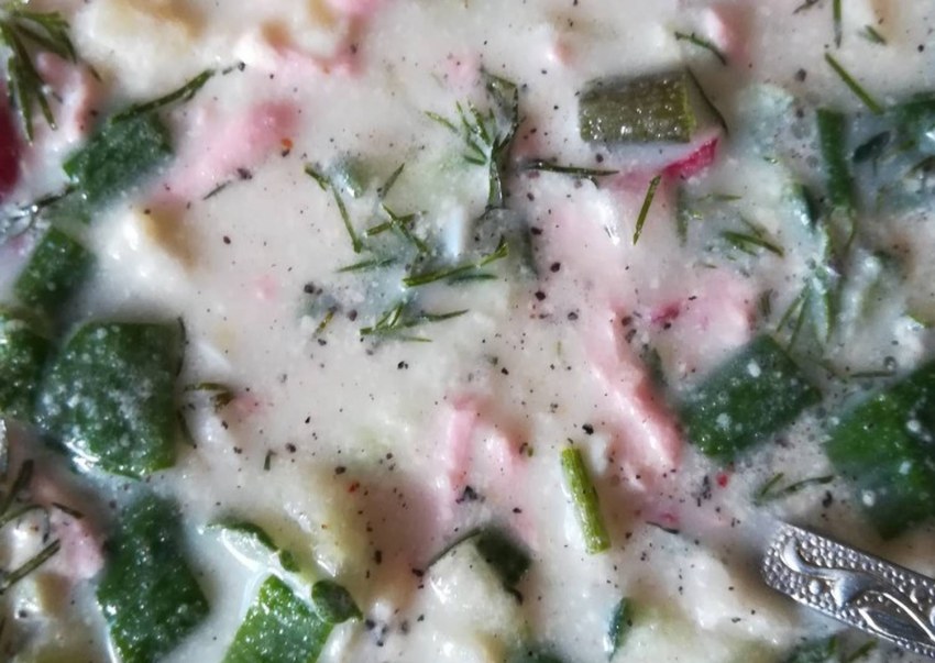 Окрошка с горохом