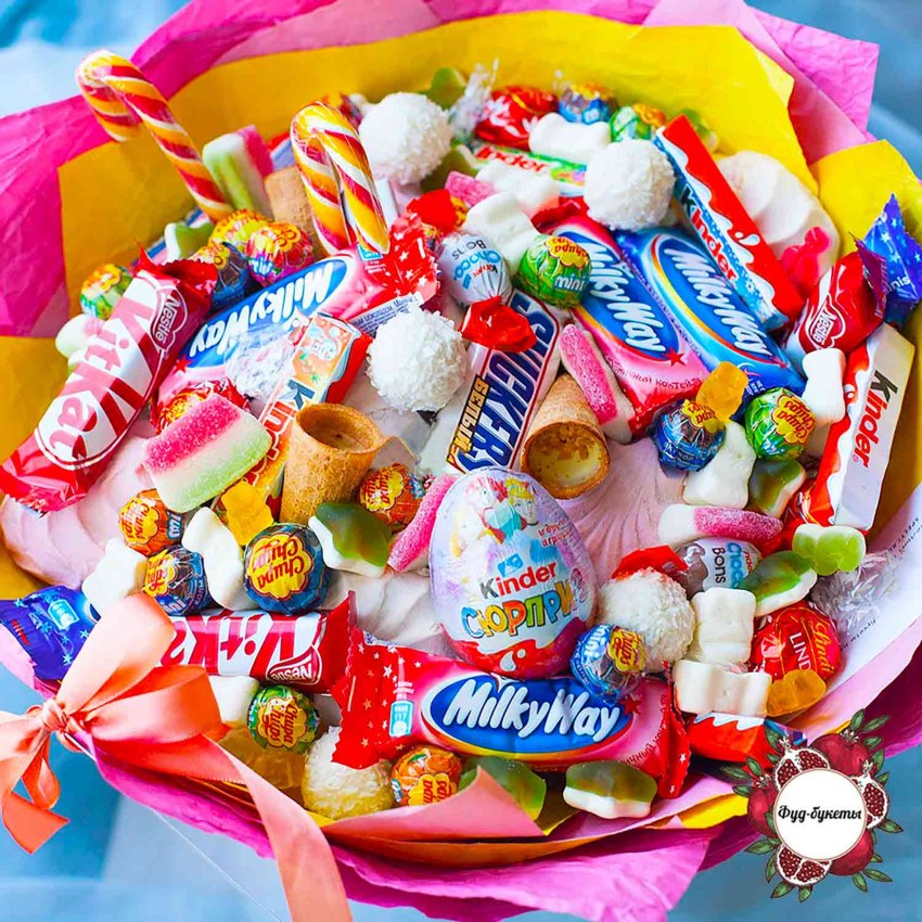 Съедобные букеты с конфетами