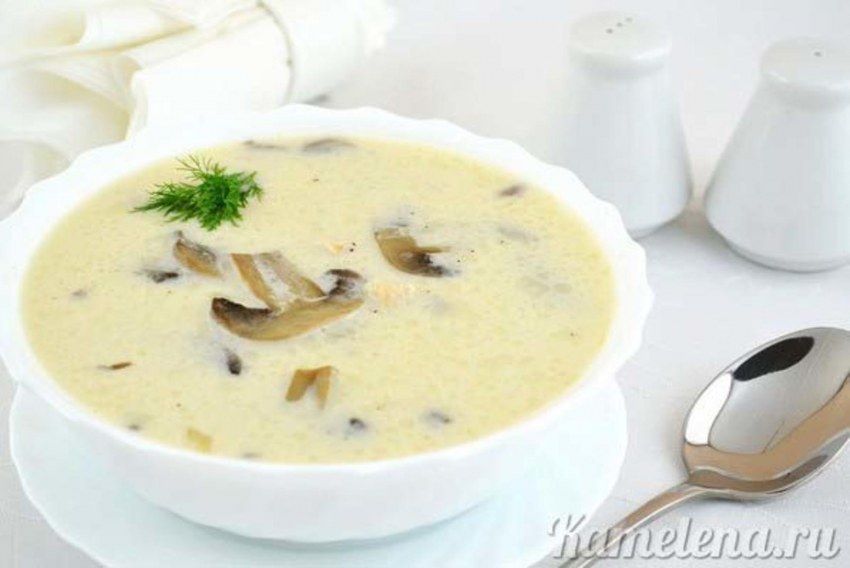 Грибной сырный суп
