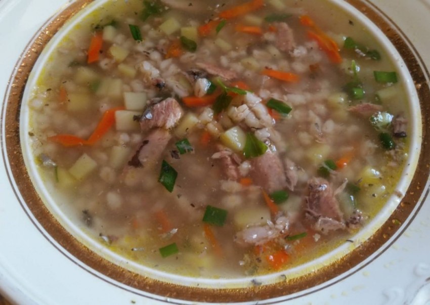 Рыбный суп с перловкой