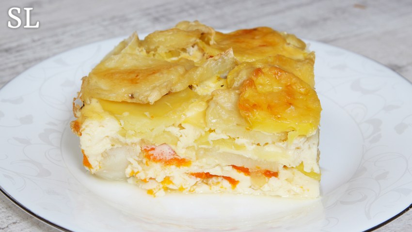Картофельная запеканка с рыбными консервами