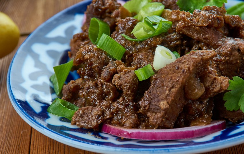 Мясо в бидоне по монгольски