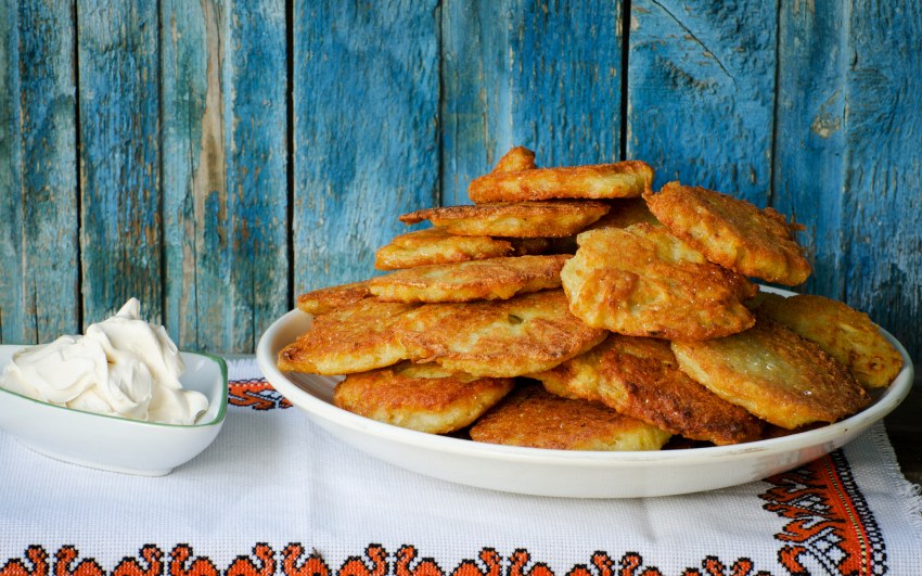 Оладьи с жареной картошкой