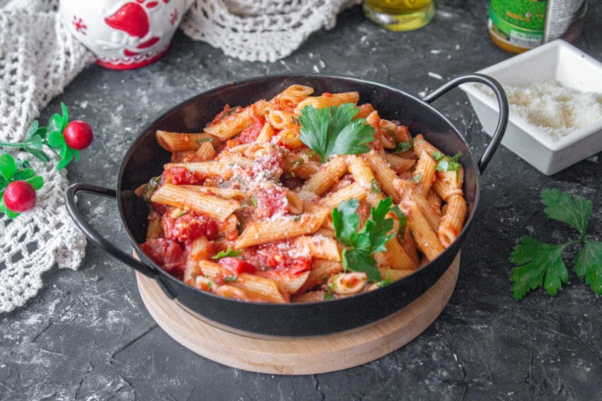 Penne amatriciana блюдо итальянское
