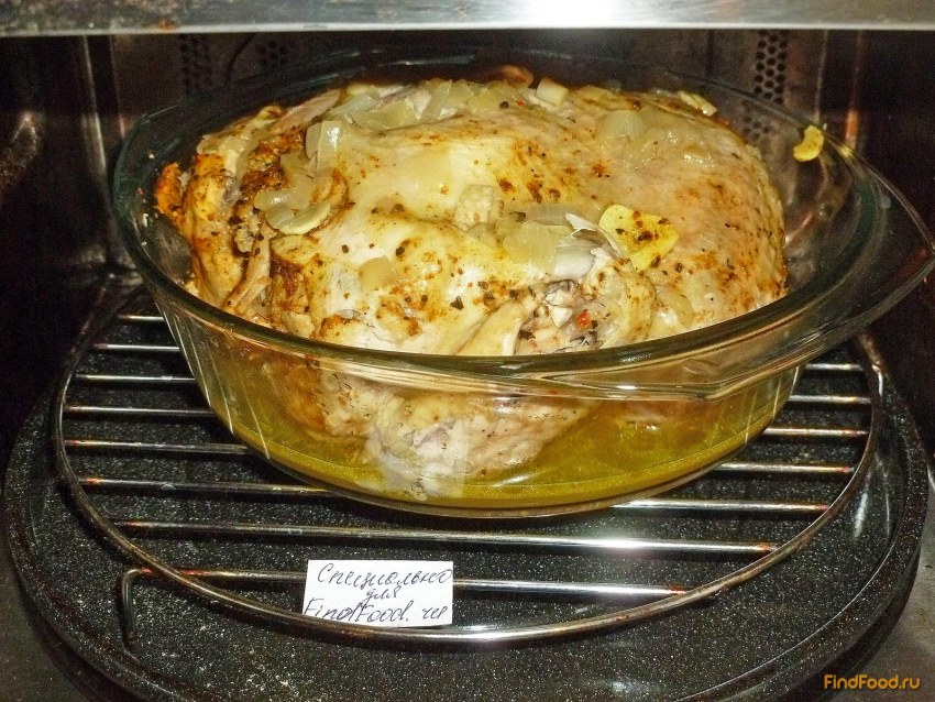 Курица с картошкой в духовке в стеклянной форме