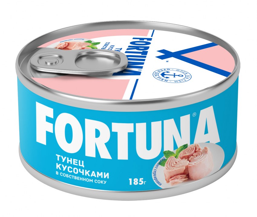Тунец Fortuna кусочками 185г