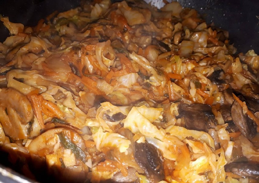Цветная капуста с шампиньонами