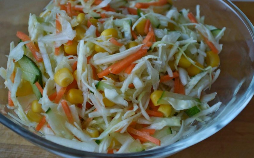 Салат капуста морковь огурец
