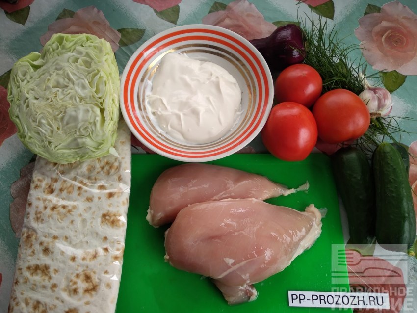 Шаурма Ингредиенты с курицей дома