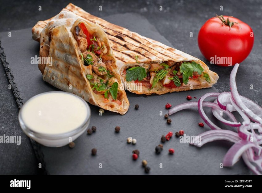 Шаурма с курицей в домашних