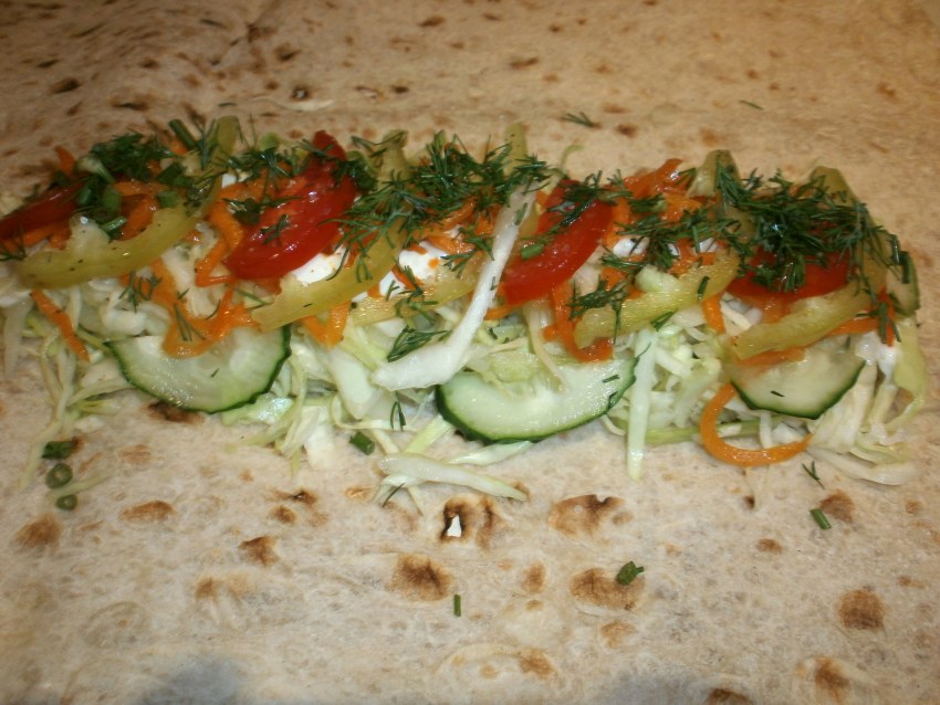 Шаурма домашняя с курицей