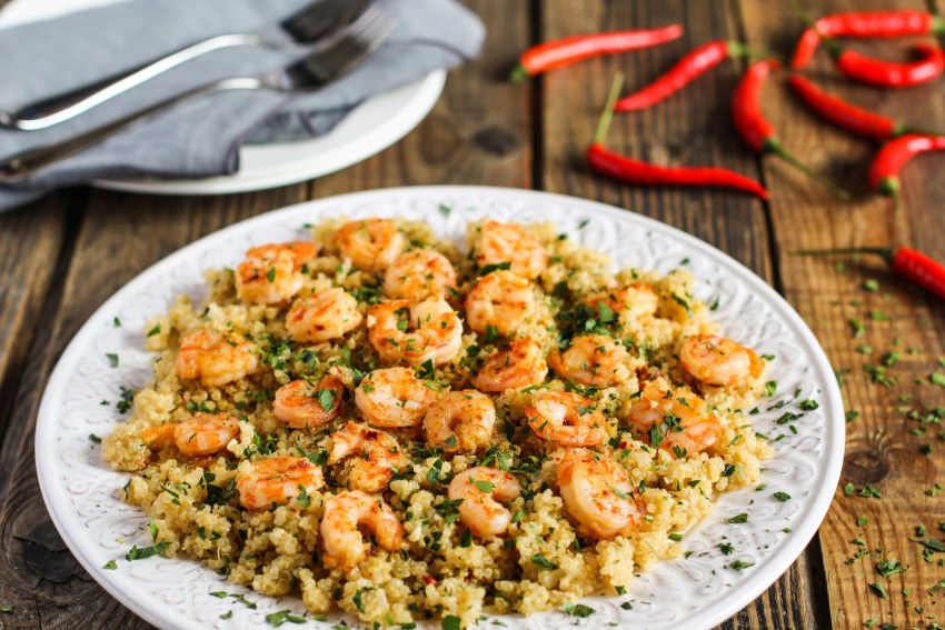 Паэлья с морепродуктами и киноа