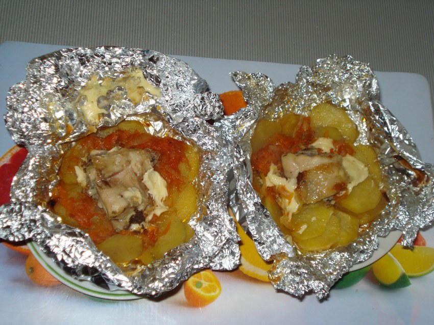 Мясо с картошкой в фольге