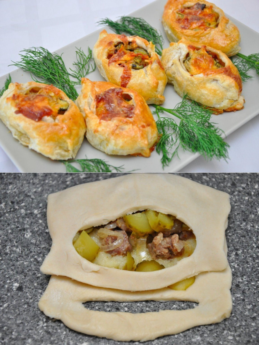 Лодочки из слоеного теста