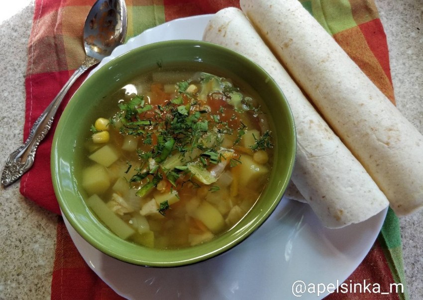 Суп из кабачков на мясном бульоне