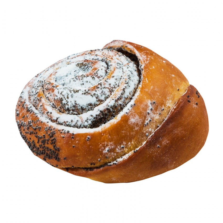 Булочка с маком и шоколадом
