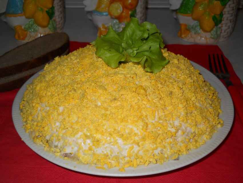 Салат Мимоза с рыбными