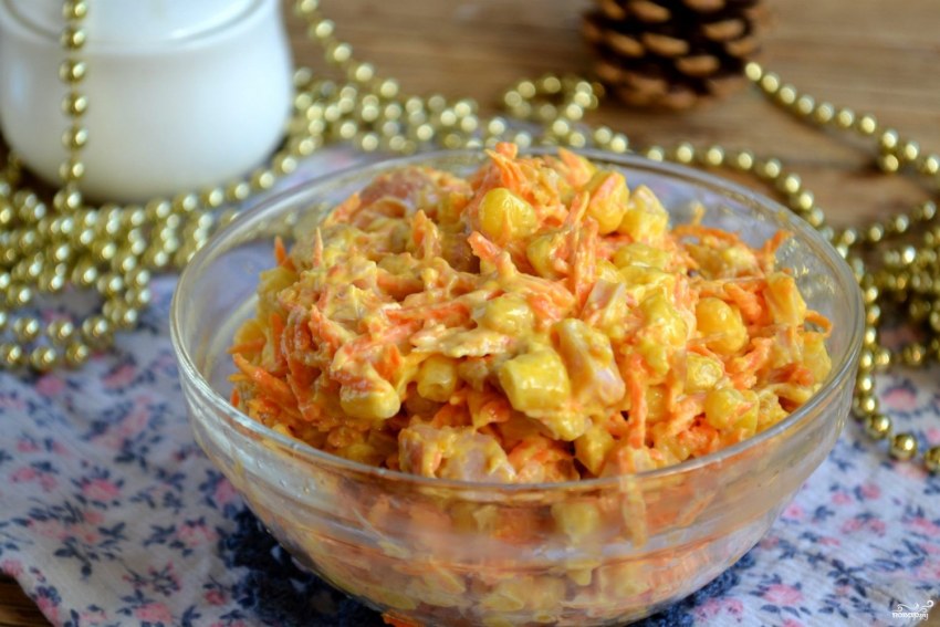 Салат из моркови по-корейски с курицей