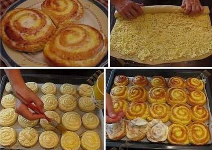 Сдобные булочки в сметанной заливке