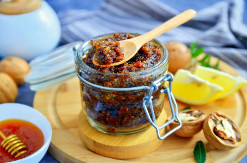 Средство для сердца курага Изюм орехи мед