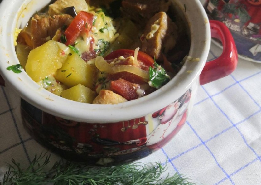 Говядина тушеная с овощами