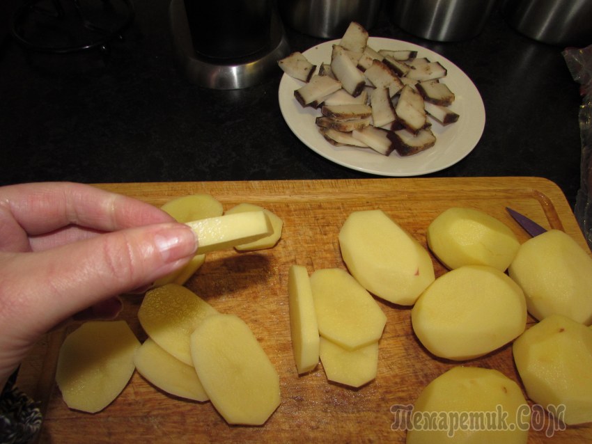Нарезка картофеля полукольцами