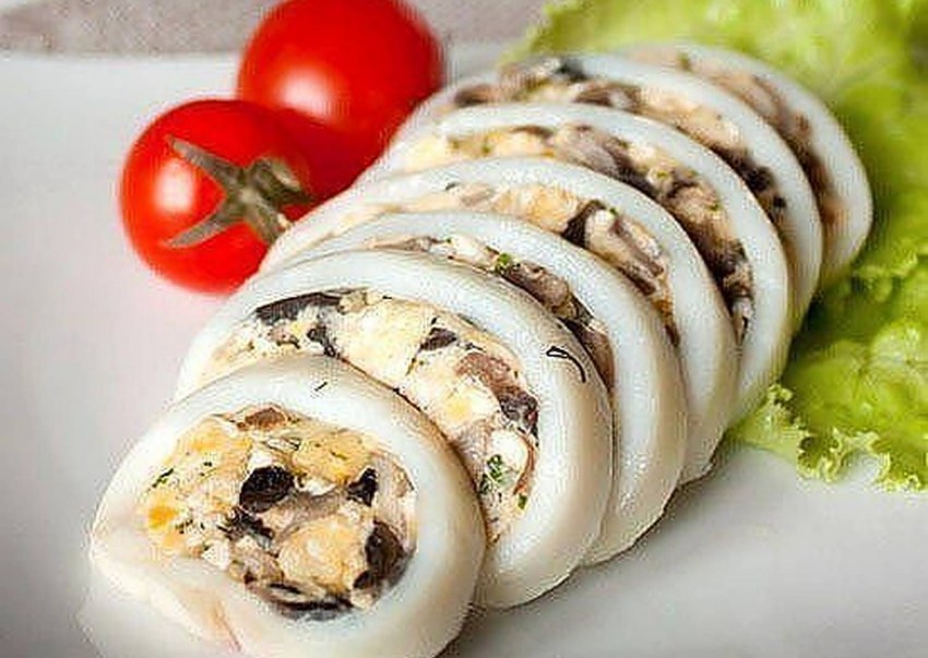Командорский кальмар на гриле