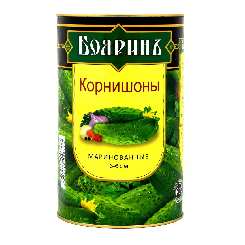 Огурцы Маринов. 6-9см Бояринъ ж/б 3100мл
