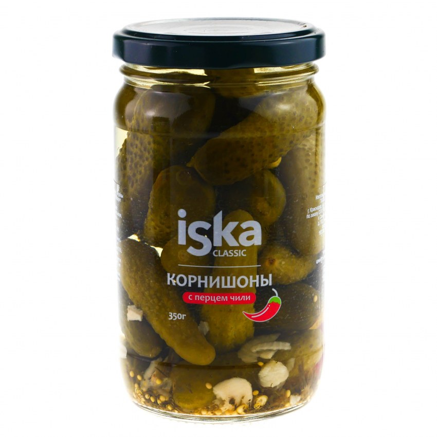 Огурцы "iska" 350 г корнишоны с перцем Чили