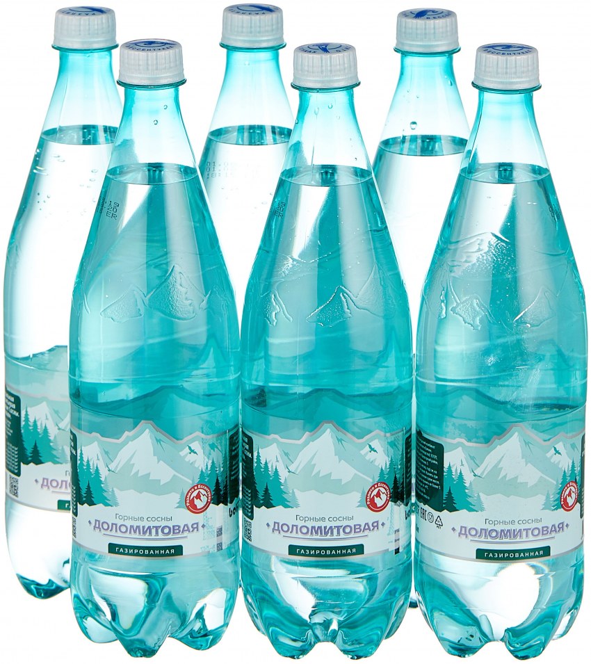 Вода минеральная горные сосны доломитовая газированная, ПЭТ