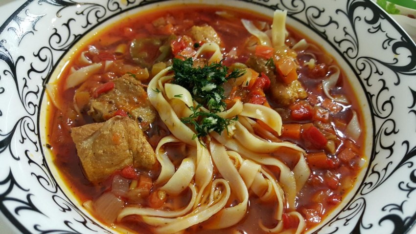 Лагман с редькой
