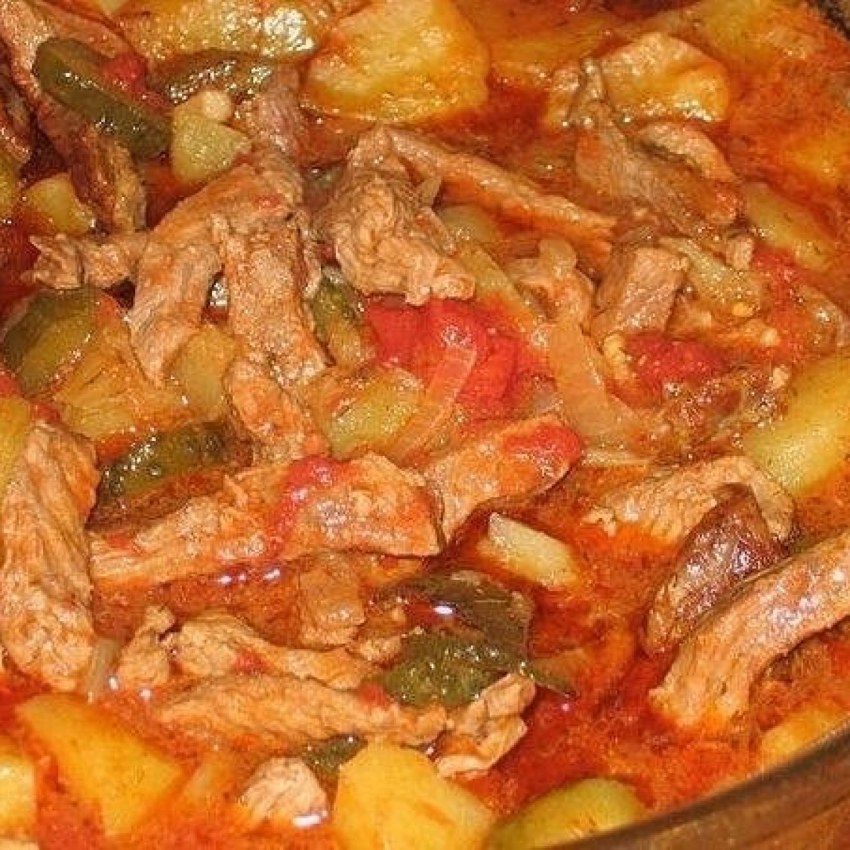 АЗУ из свинины с солеными огурцами