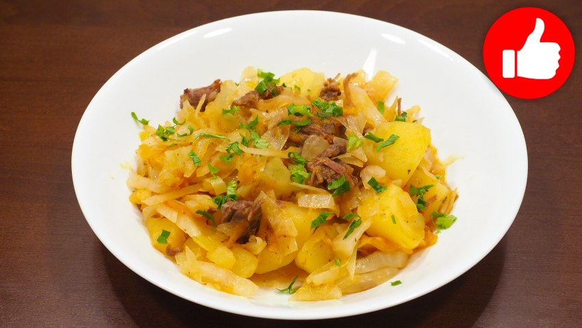 Тушёная картошка с тушёнкой