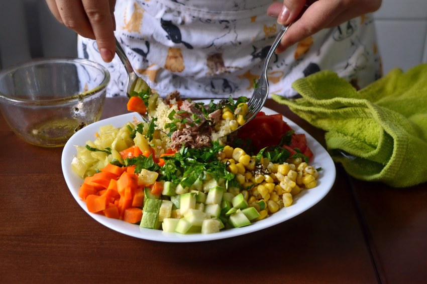 Куриная грудка с кускусом и овощами