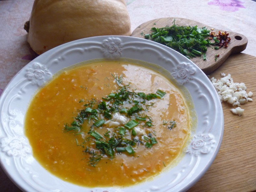 Тыквенная еда с рисом