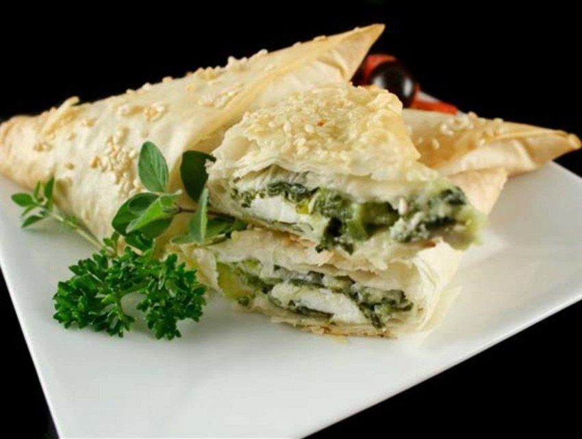 Лаваш с сыром и зеленью