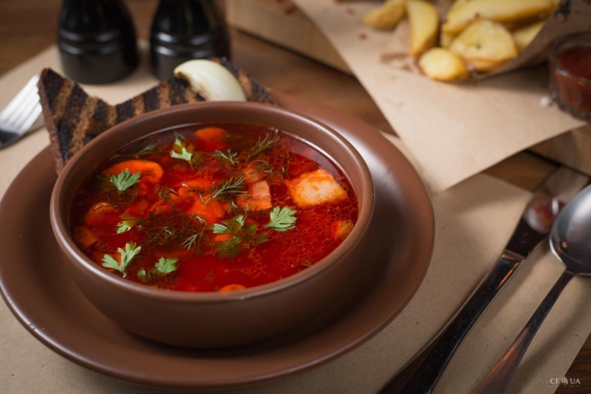 Борщ с фасолью и картофелем