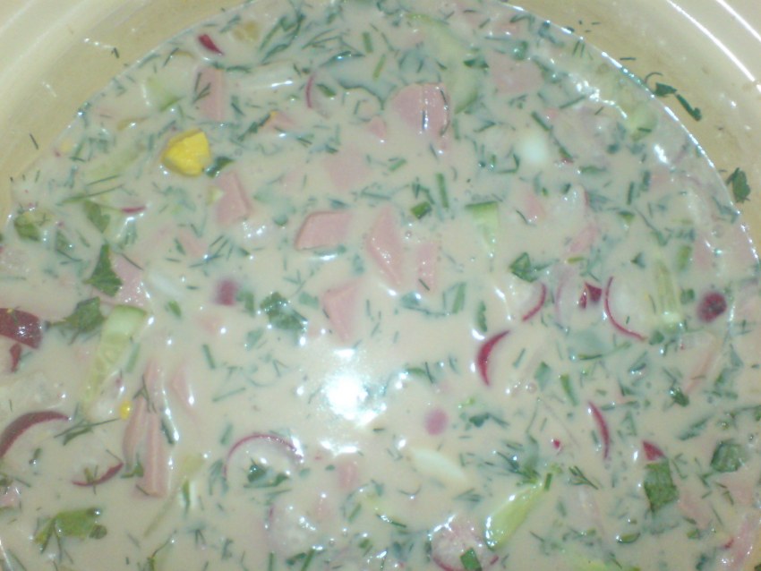Окрошка с курицей